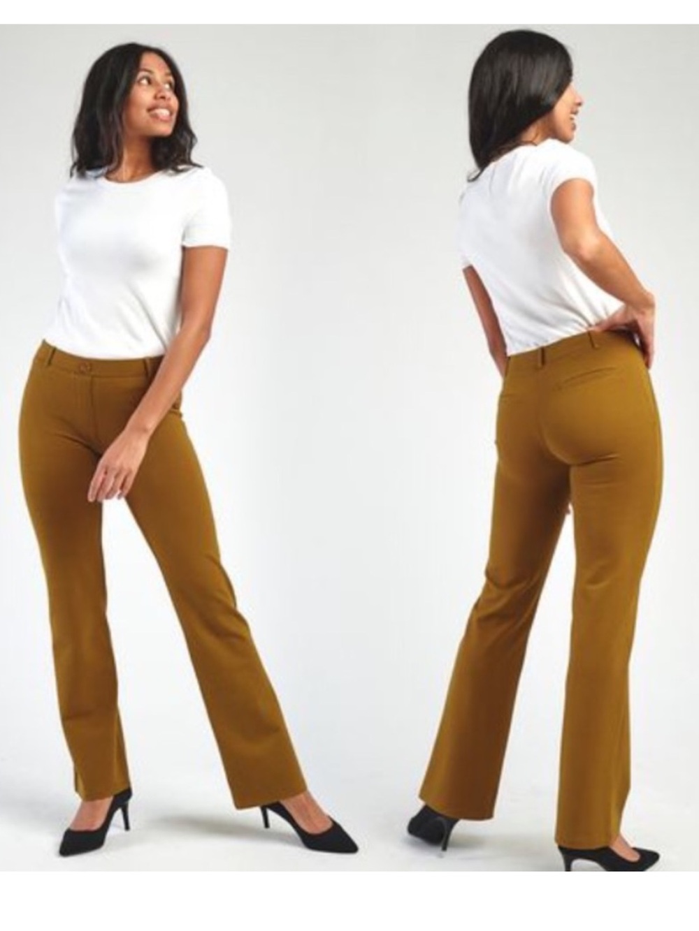 Betabrand Brown Bootcut Dress Yoga Pants Trousers Size Medium Long